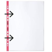 Euroobal DURABLE otvorený zľava A4 90mic s červeným okrajom 100ks