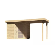 drevený domček KARIBU SCHWANDORF 3 + prístavok 240 cm (77738) natur LG3891