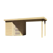 drevený domček KARIBU SCHWANDORF 3 + prístavok 280 cm (77742) natur LG3897