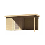 drevený domček KARIBU SCHWANDORF 3 + prístavok vrátane zadnej steny 240 cm (9210) natur LG3893