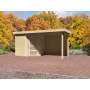 drevený domček KARIBU SCHWANDORF 3 + prístavok vrátane zadnej steny 240 cm (9210) natur LG3893