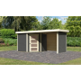 drevený domček KARIBU SCHWANDORF 5 + prístavok 240 cm vrátane zadnej a bočnej steny (77749)