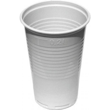 Poháre plastové 200ml 100ks biele