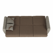 Trojsed, rozkladací, hnedý, MILO 3 SED
