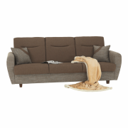 Trojsed, rozkladací, hnedý, MILO 3 SED
