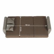 Trojsed, rozkladací, hnedý, MILO 3 SED