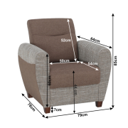 Kreslo, hnedá/tmavobéžová, MILO