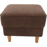 Kreslo ušiak, s taburetom, látka hnedá, ASTRID