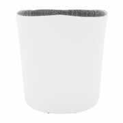 Klubové kreslo, ekokoža biela/ látka sivá, CUBA