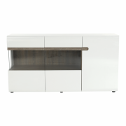 Komoda, biela extra vysoký lesk HG/dub sonoma tmavý truflový, LYNATET TYP 42