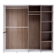 Skriňa, biela extra vysoký lesk HG/dub sonoma tmavý truflový, LYNATET TYP 23