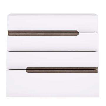 Komoda, biela extra vysoký lesk HG/dub sonoma tmavý truflový, LYNATET TYP 44