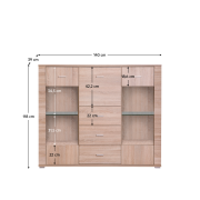 Komoda typ 8, dub sonoma, GRAND