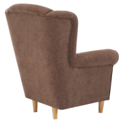 Kreslo ušiak, látka hnedá, CHARLOT