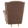 Kreslo ušiak, látka hnedá, CHARLOT