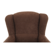 Kreslo ušiak, látka hnedá, CHARLOT