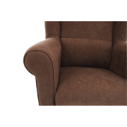 Kreslo ušiak, látka hnedá, CHARLOT