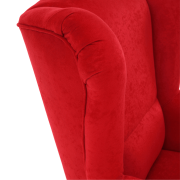 Kreslo ušiak, látka červená, CHARLOT