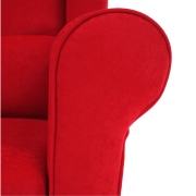 Kreslo ušiak, látka červená, CHARLOT