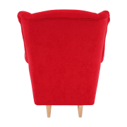 Kreslo ušiak, látka červená, CHARLOT
