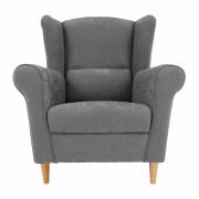 Kreslo ušiak, látka sivá, CHARLOT