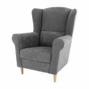 Kreslo ušiak, látka sivá, CHARLOT