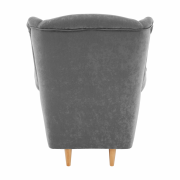 Kreslo ušiak, látka sivá, CHARLOT