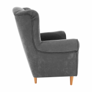 Kreslo ušiak, látka sivá, CHARLOT