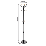 Vešiak, čierny lesk/prírodné drevo, VASIL