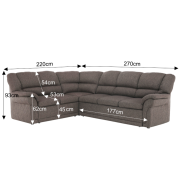 Sedacia súprava, hnedá, ľavá,  AMELIA