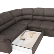 Sedacia súprava, hnedá, ľavá,  AMELIA