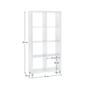 Regál, biela, TOFI 3 NEW