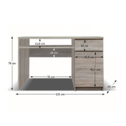 PC stôl, dub sonoma, PANAMA typ 10