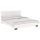 Manželská posteľ s roštom, 160x200, biela ekokoža, MIKEL