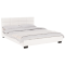 Manželská posteľ s roštom, 160x200, biela ekokoža, MIKEL