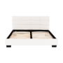 Manželská posteľ s roštom, 160x200, biela ekokoža, MIKEL