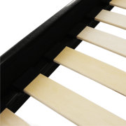 Manželská posteľ s roštom, 160x200, čierna ekokoža, MIKEL