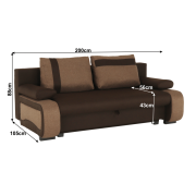 Rozkladacia pohovka, čokoládová/svetlohnedá, BOLIVIA