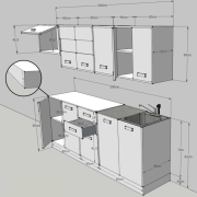Moderná kuchynská linka, dub sonoma/biela, PROMO