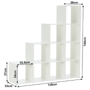 Regál pyramída, biely, DTD laminovaná, NORAH