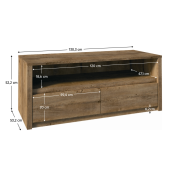 RTV stolík 130, dub lefkas tmavý, MONTANA