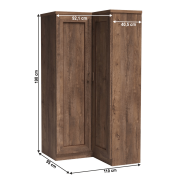 Rohová skriňa, dub lefkas, TEDY TYP T25