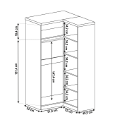 Rohová skriňa, dub lefkas, TEDY TYP T25