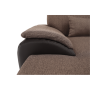 Sedacia súprava v tvare U, látka hnedá/ekokoža hnedá, ľavá, EMILY U