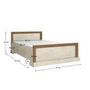 Posteľ, sosna nordická/dub divoký, 160x200, ROYAL L1