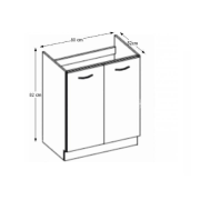 Skrinka dolná drezová, krém vysoký lesk, PRADO 80 ZL 2F BB