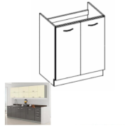 Skrinka dolná drezová, sivá vysoký lesk, PRADO 80 ZL 2F BB