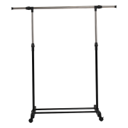 Pojazdný vešiak, nerezový kov/čierny plast, HILAR