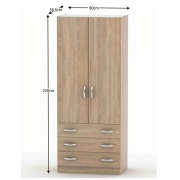 Skriňa, dub sonoma, BETTY 2 BE02-001-00