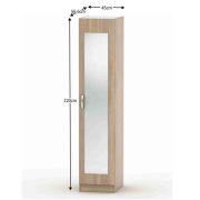 Skriňa so zrkadlom, dub sonoma, BETTY 2 BE02-005-00